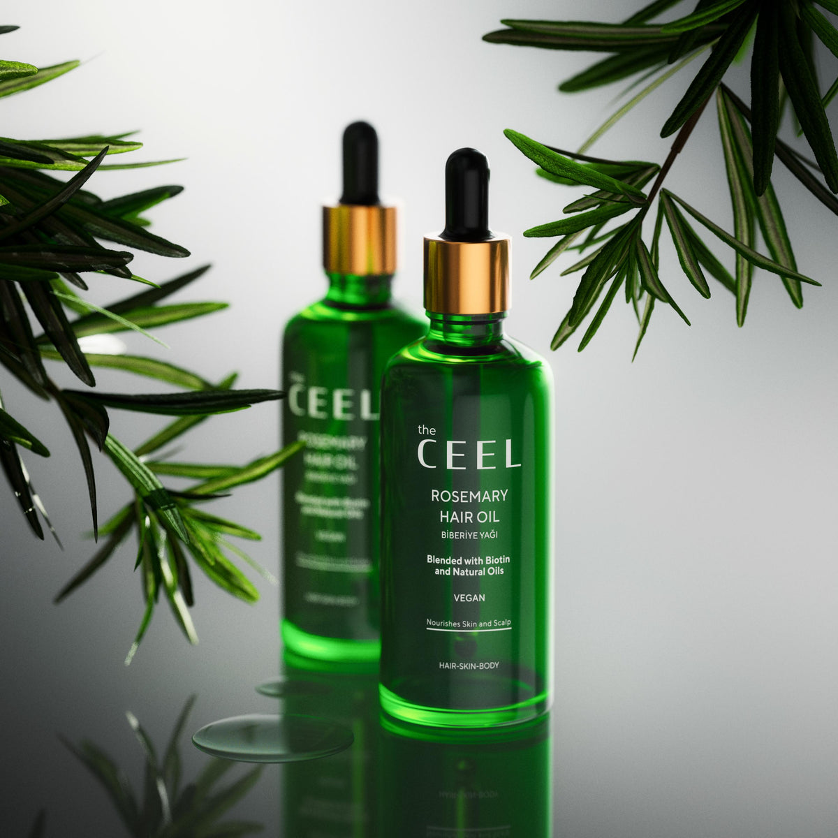 Ceel Rosemary Hair Oil-50ml – Scalp and Hair Nourishment with Derma Roller 0.5mm