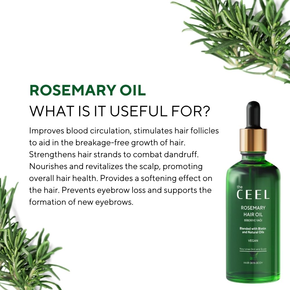 Ceel Rosemary Hair Oil-50ml – Scalp and Hair Nourishment with Derma Roller 0.5mm